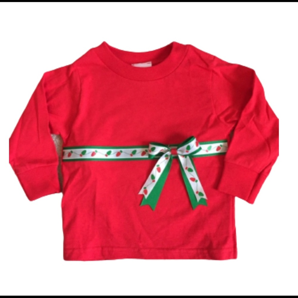 Christmas lights ribbon tee, size 2T